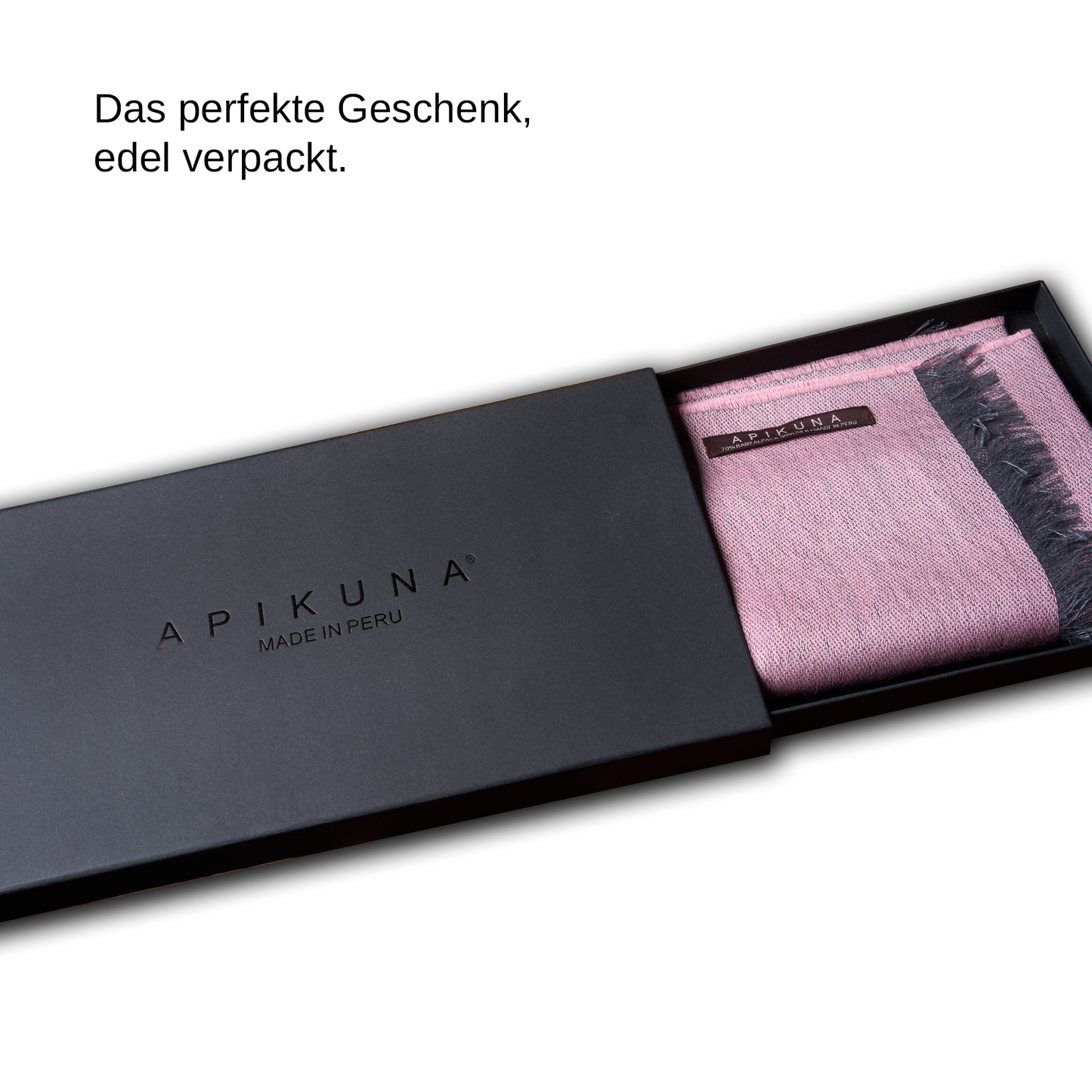 Doubleface-Pashmina aus 70 % Baby-Alpakawolle & 30 % Seide - Rosa