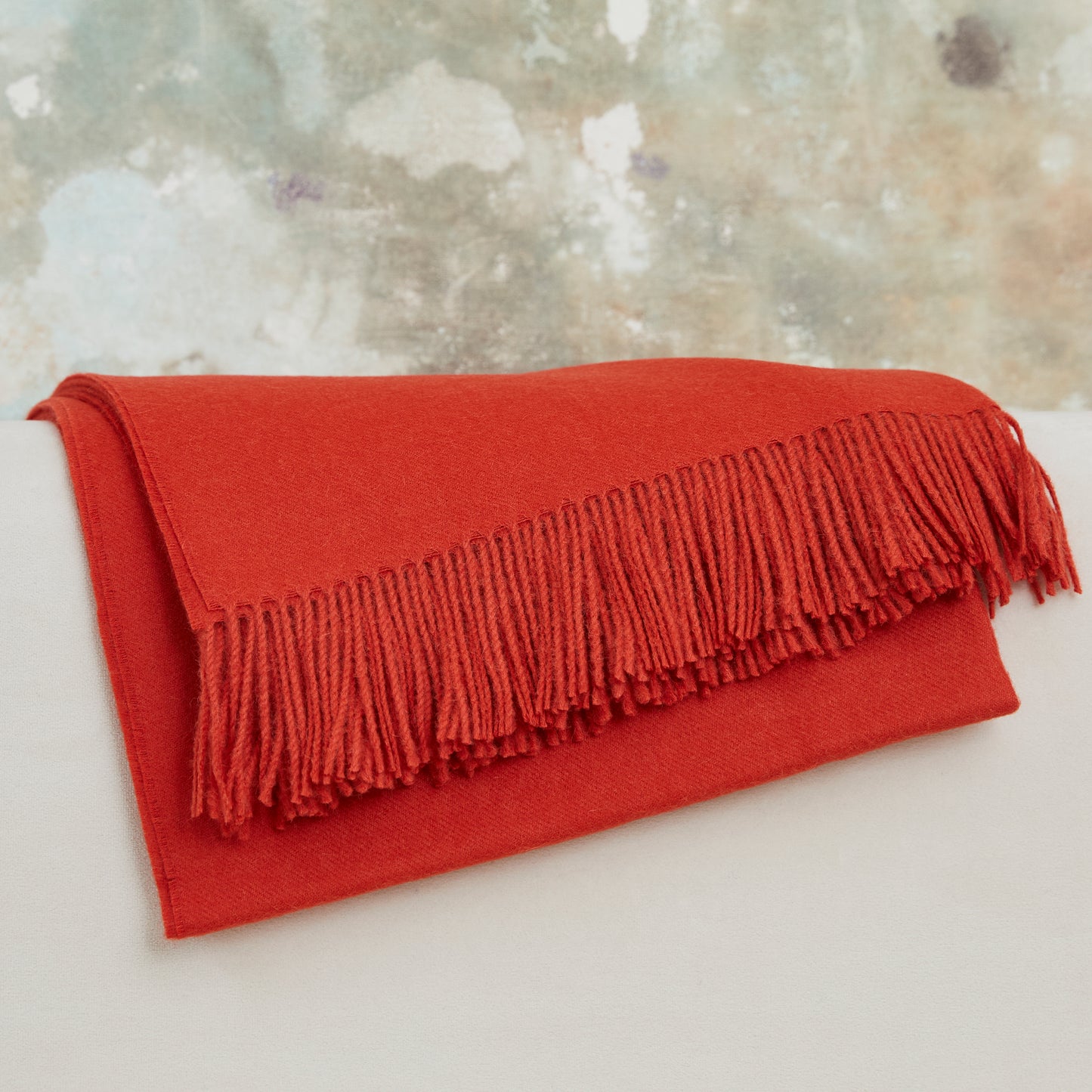 Decke aus 100 % Baby-Alpakawolle – Orange