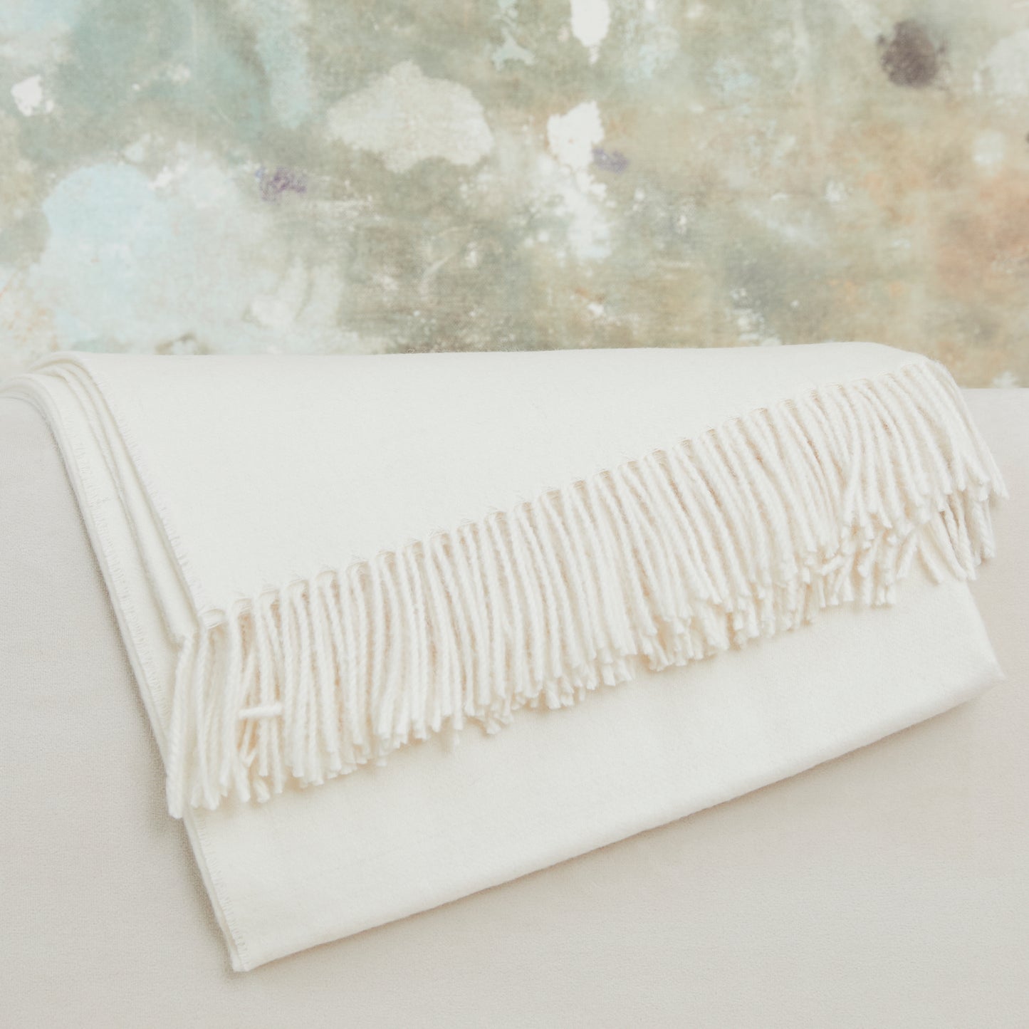 Decke aus 100 % Baby-Alpakawolle – Weiß