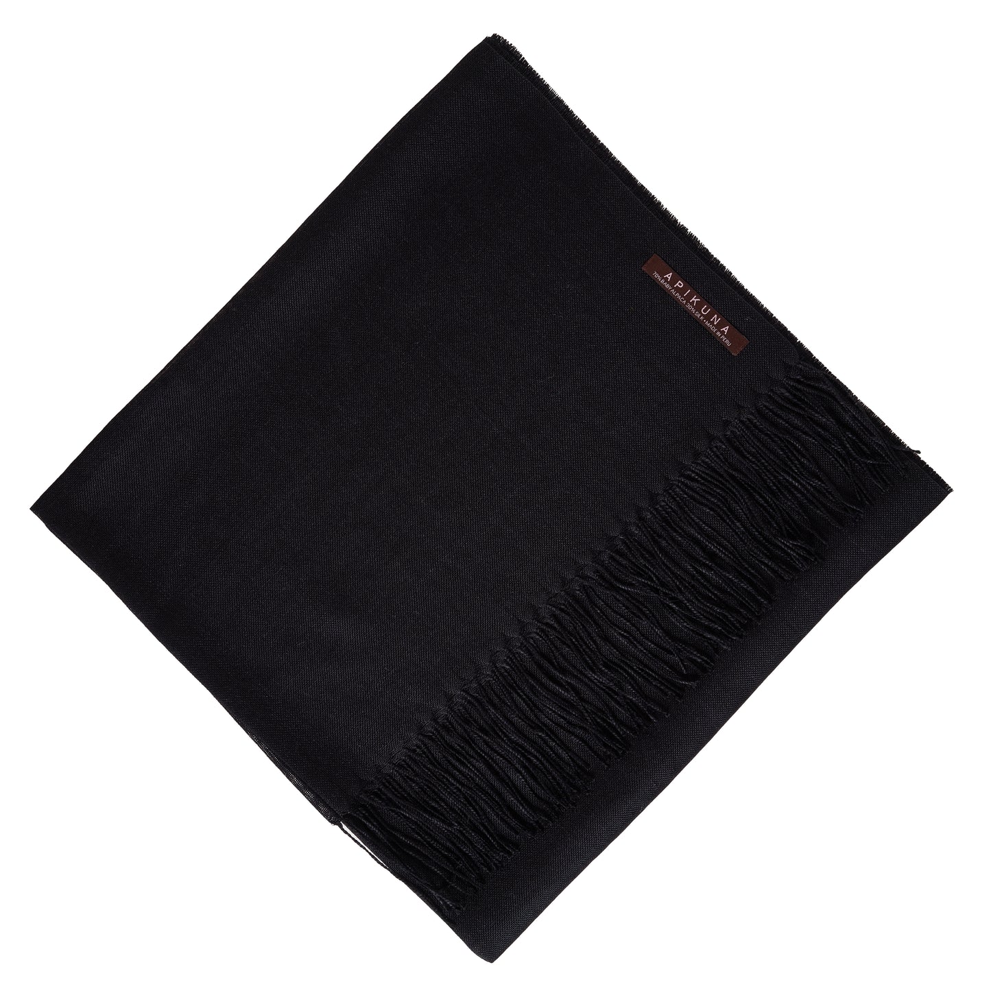 Pashmina 70% Baby-Alpakawolle & 30% Seide Schwarz