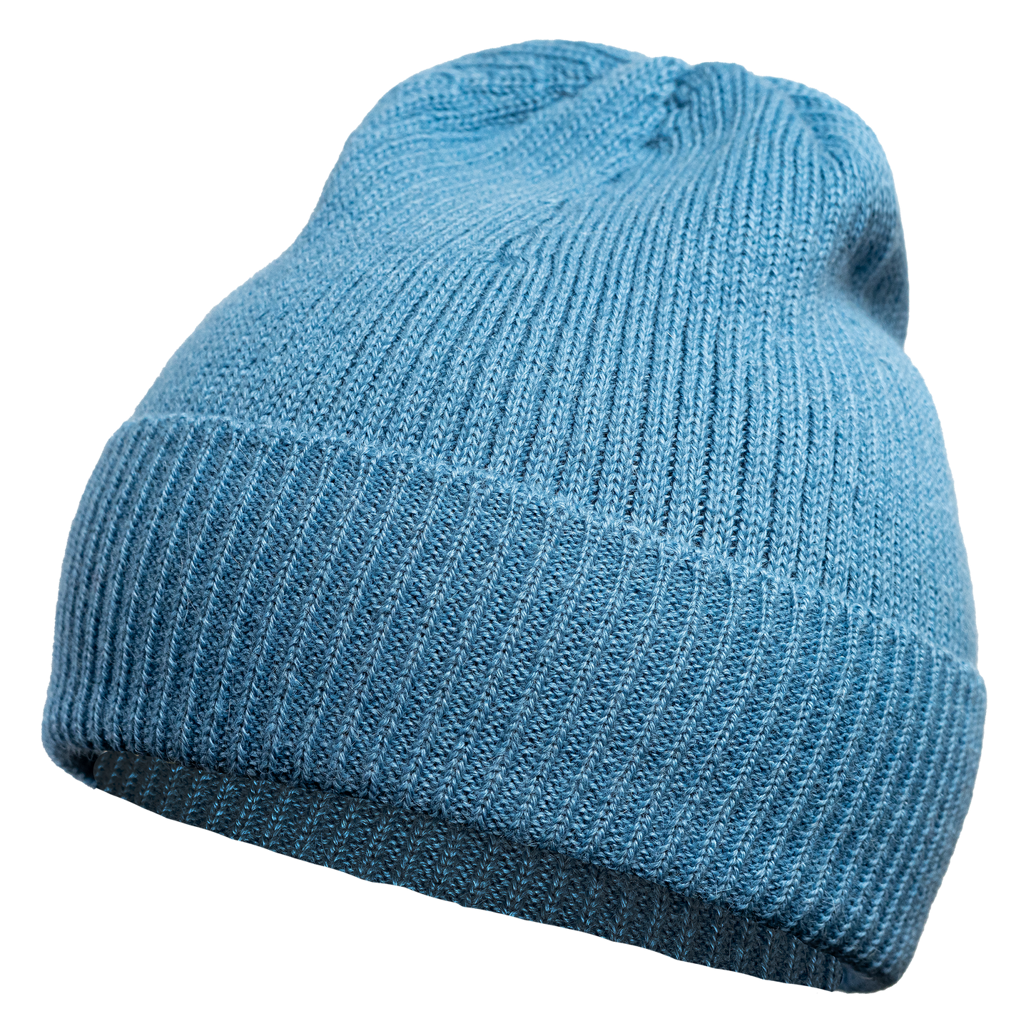 Mütze aus 100 % Baby-Alpakawolle - Eisblau