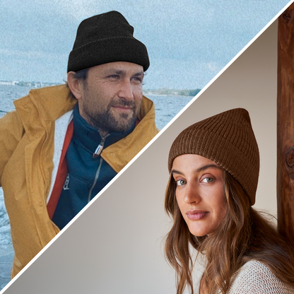 Mütze aus 100 % Baby-Alpakawolle - Dunkelbraun