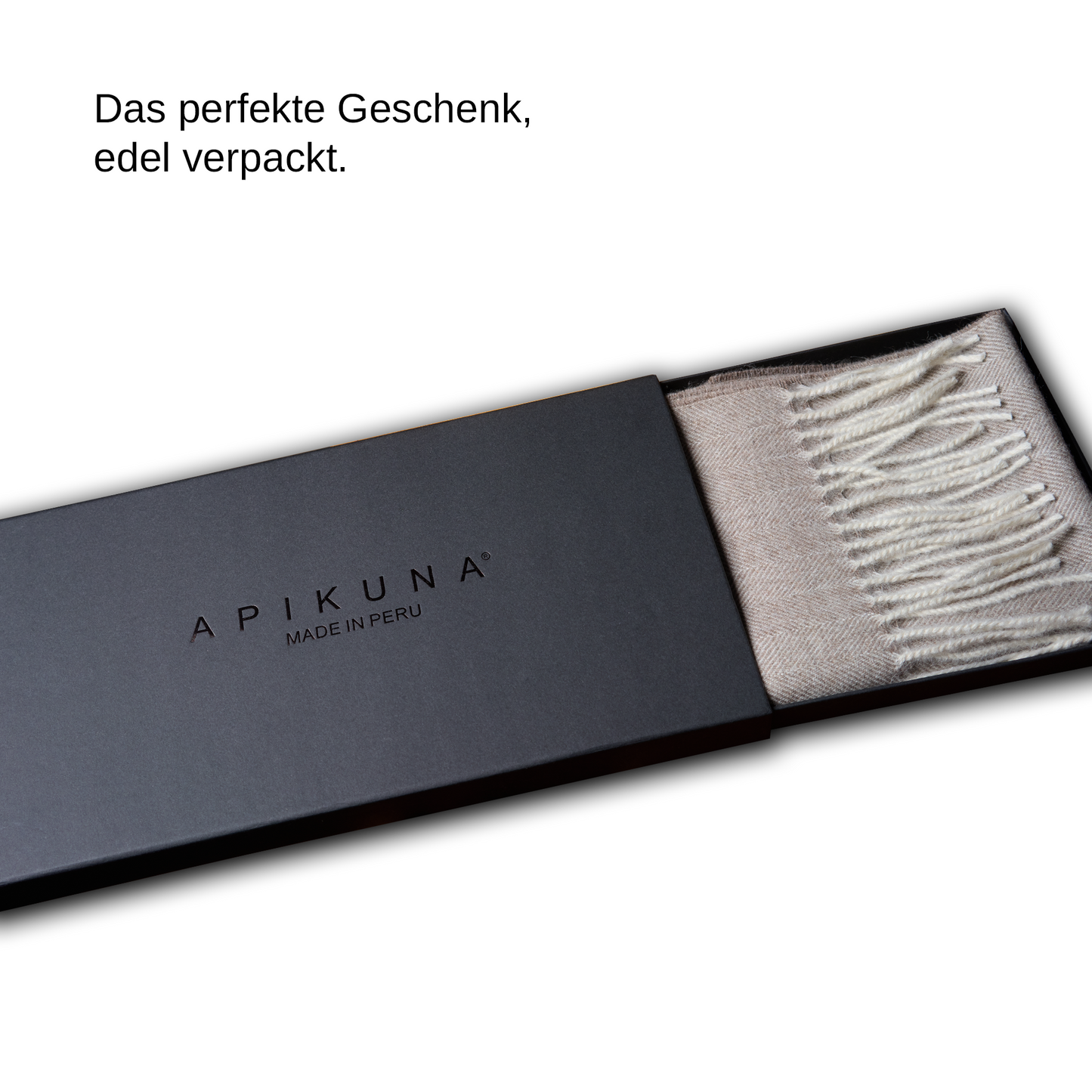 Schal aus 100 % Baby-Alpakawolle – Beige