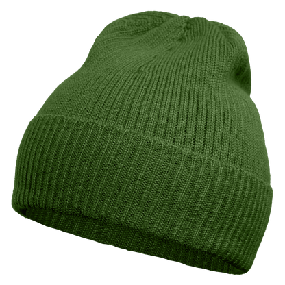 Mütze aus 100 % Baby-Alpakawolle - Olivgrün