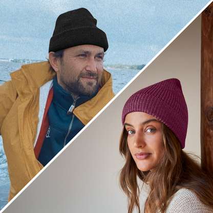 Mütze aus 100 % Baby-Alpakawolle - Weinrot