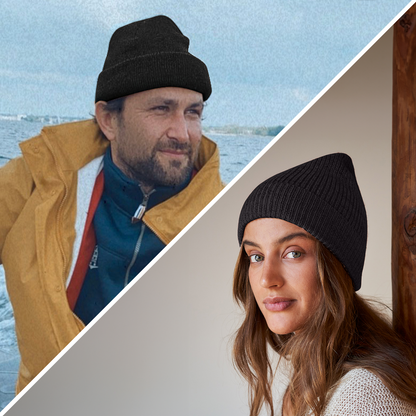 Mütze aus 100 % Baby-Alpakawolle - Schwarz