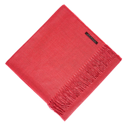Pashmina 70% Baby-Alpakawolle & 30% Seide Korallenrot