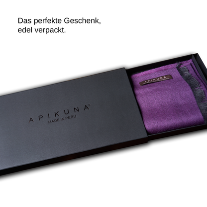 Doubleface-Pashmina aus 70 % Baby-Alpakawolle & 30 % Seide - Lila