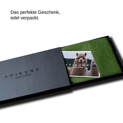 Mütze aus 100 % Baby-Alpakawolle - Olivgrün