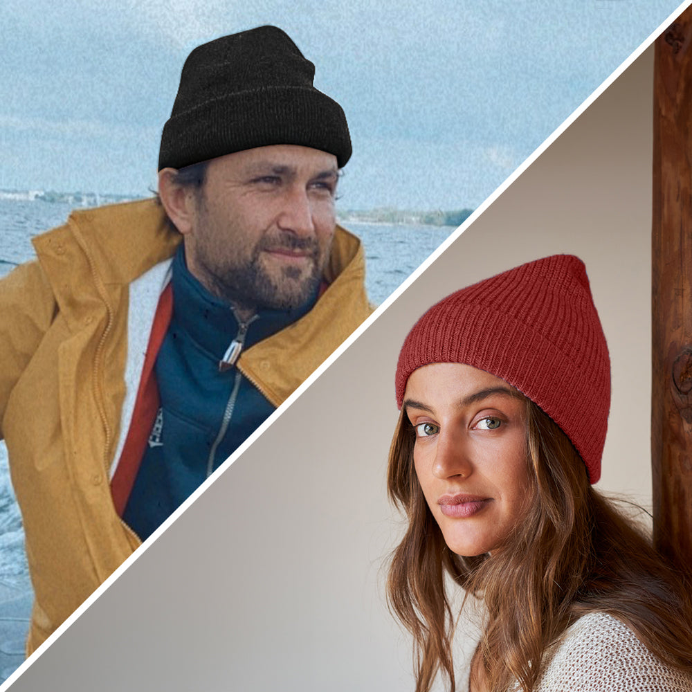 Mütze aus 100 % Baby-Alpakawolle - Rot