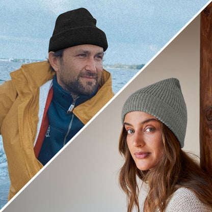 Mütze aus 100 % Baby-Alpakawolle - Hellgrau