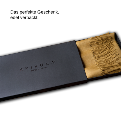 Pashmina 70% Baby-Alpakawolle & 30% Seide Goldgelb