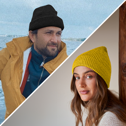 Mütze aus 100 % Baby-Alpakawolle - Goldgelb