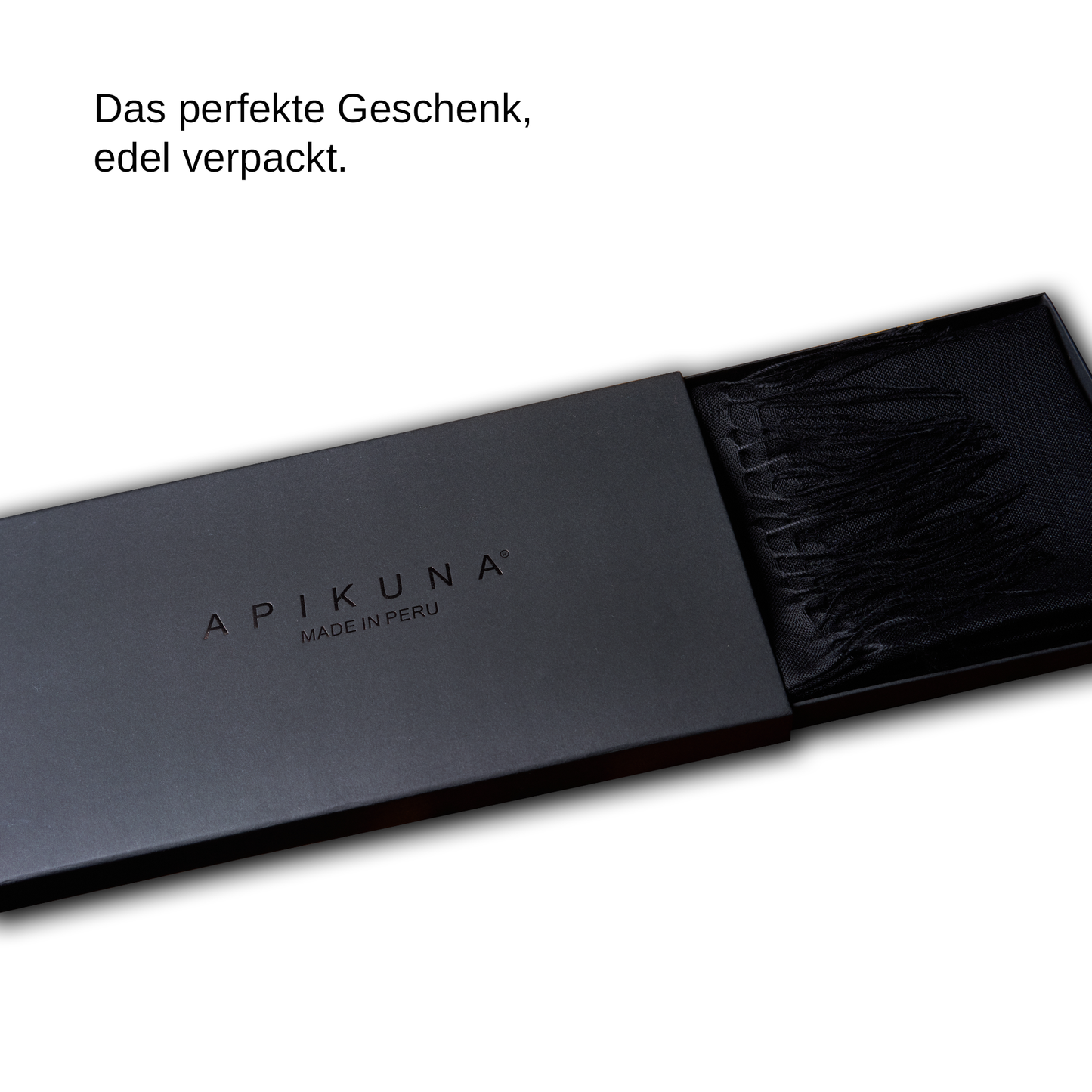 Pashmina 70% Baby-Alpakawolle & 30% Seide Schwarz