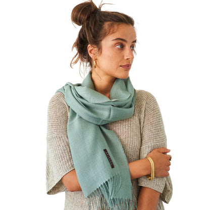Pashmina 70% Baby-Alpakawolle & 30% Seide Mintgrün