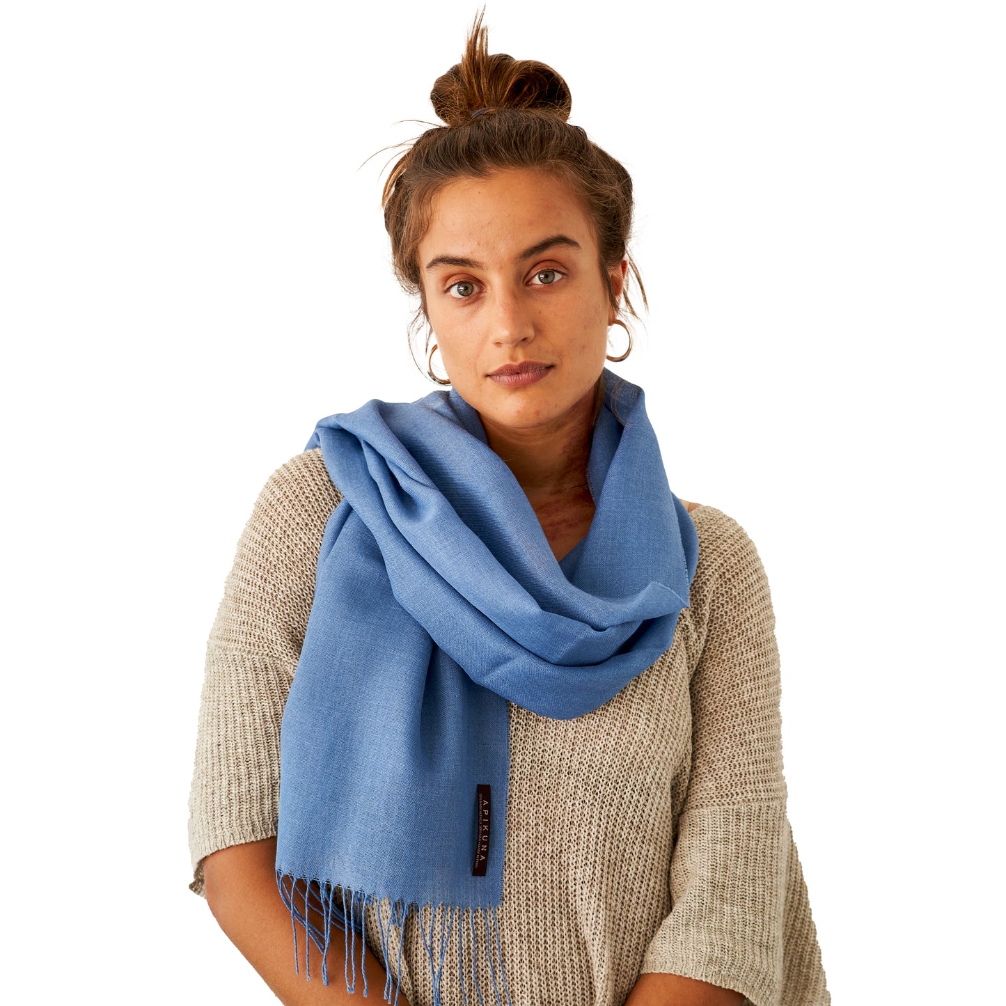 Pashmina 70% Baby-Alpakawolle & 30% Seide Königsblau