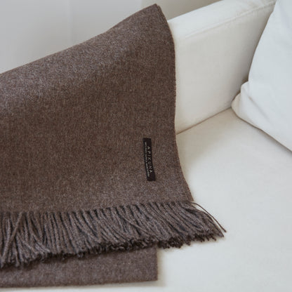 Decke aus 100 % Baby-Alpakawolle – Braun