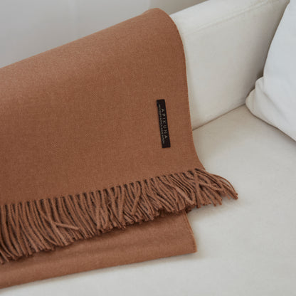 Decke aus 100 % Baby-Alpakawolle – Sand