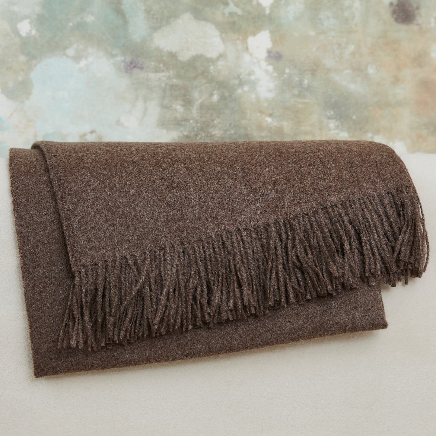 Decke aus 100 % Baby-Alpakawolle – Braun