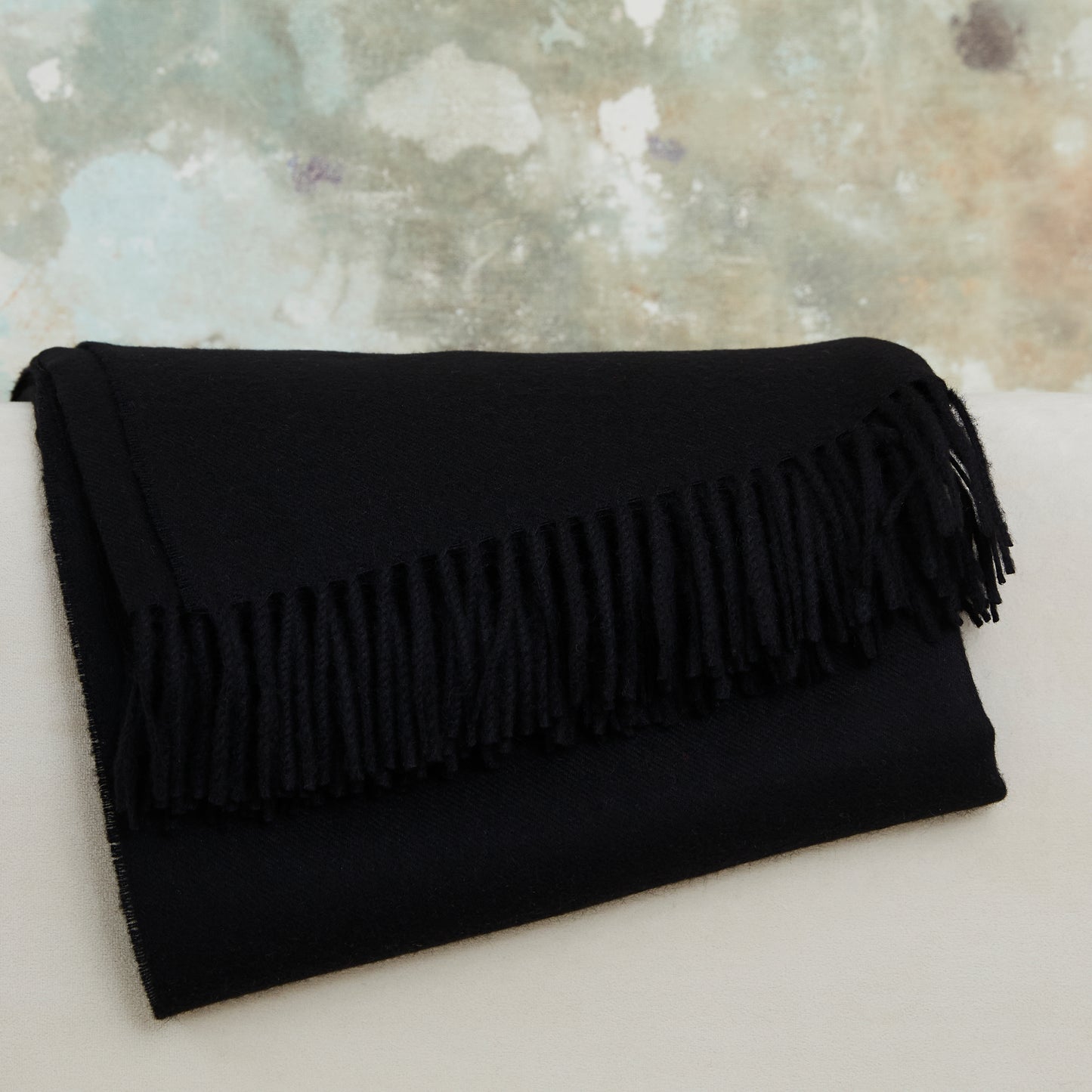 Decke aus 100 % Baby-Alpakawolle – Schwarz