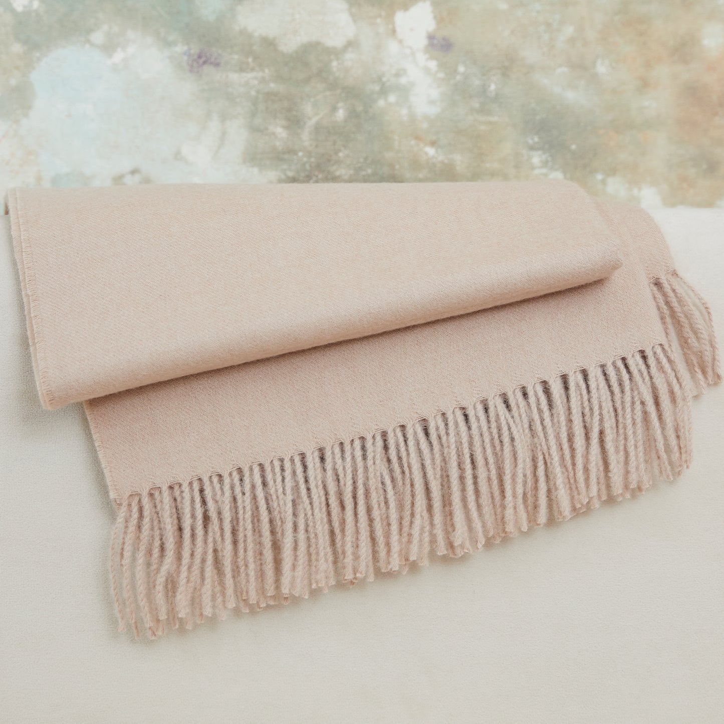 Decke aus 100 % Baby-Alpakawolle – Beige