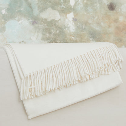 Decke aus 100 % Baby-Alpakawolle – Weiß