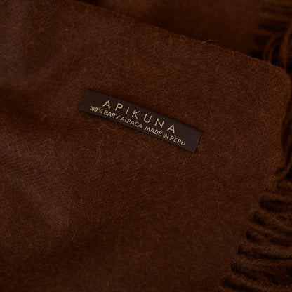 Decke aus 100 % Baby-Alpakawolle – Dunkelbraun