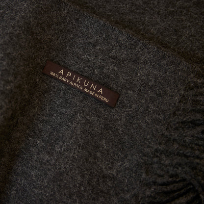 Decke aus 100 % Baby-Alpakawolle – Dunkelgrau