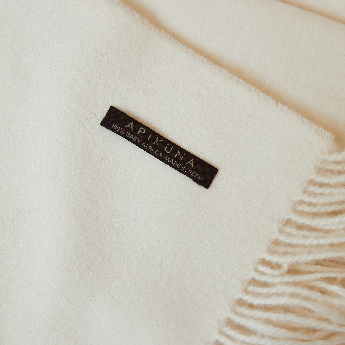 Decke aus 100 % Baby-Alpakawolle – Weiß