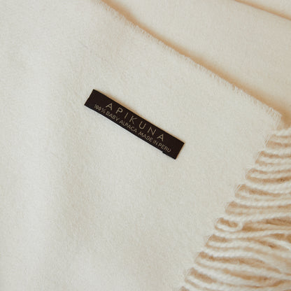 Decke aus 100 % Baby-Alpakawolle – Weiß