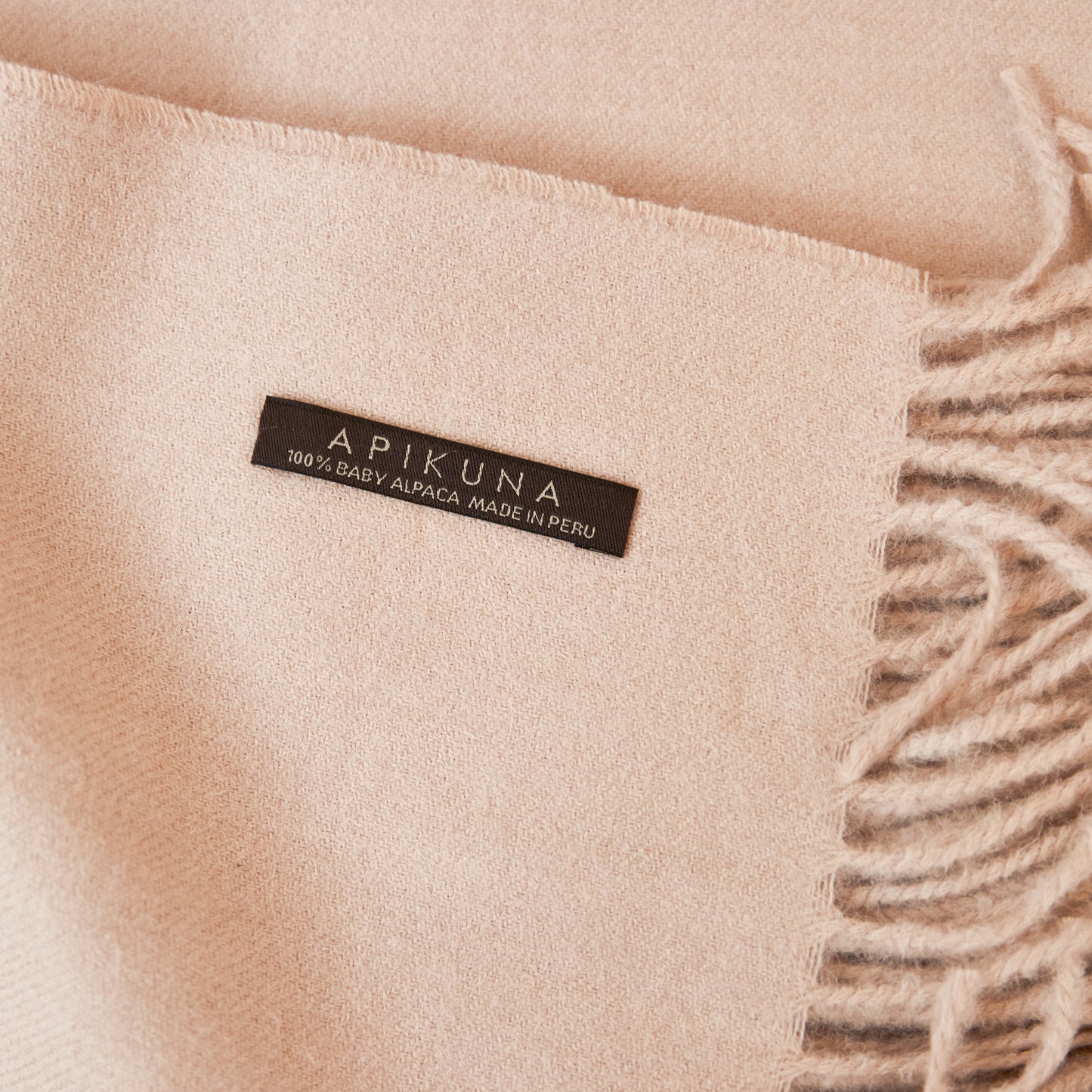 Decke aus 100 % Baby-Alpakawolle – Beige