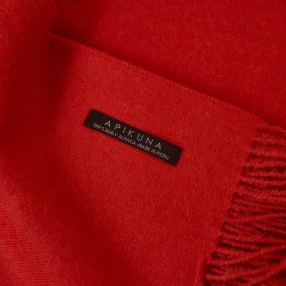 Decke aus 100 % Baby-Alpakawolle – Rot