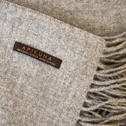 Decke aus 100 % Baby-Alpakawolle – Hellgrau