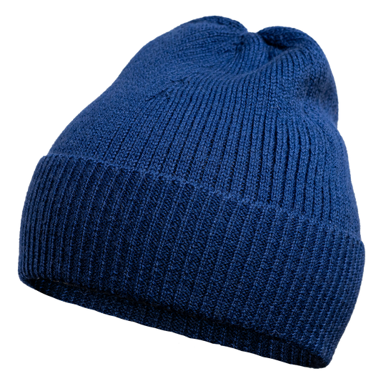Mütze aus 100 % Baby-Alpakawolle - Blau