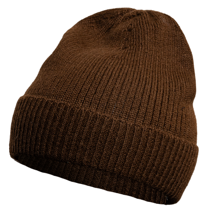Mütze aus 100 % Baby-Alpakawolle - Dunkelbraun