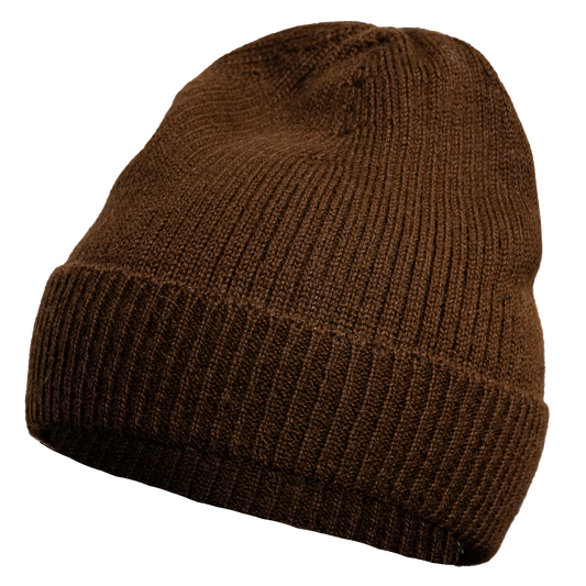 Mütze aus 100 % Baby-Alpakawolle - Dunkelbraun