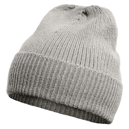 Mütze aus 100 % Baby-Alpakawolle - Hellgrau