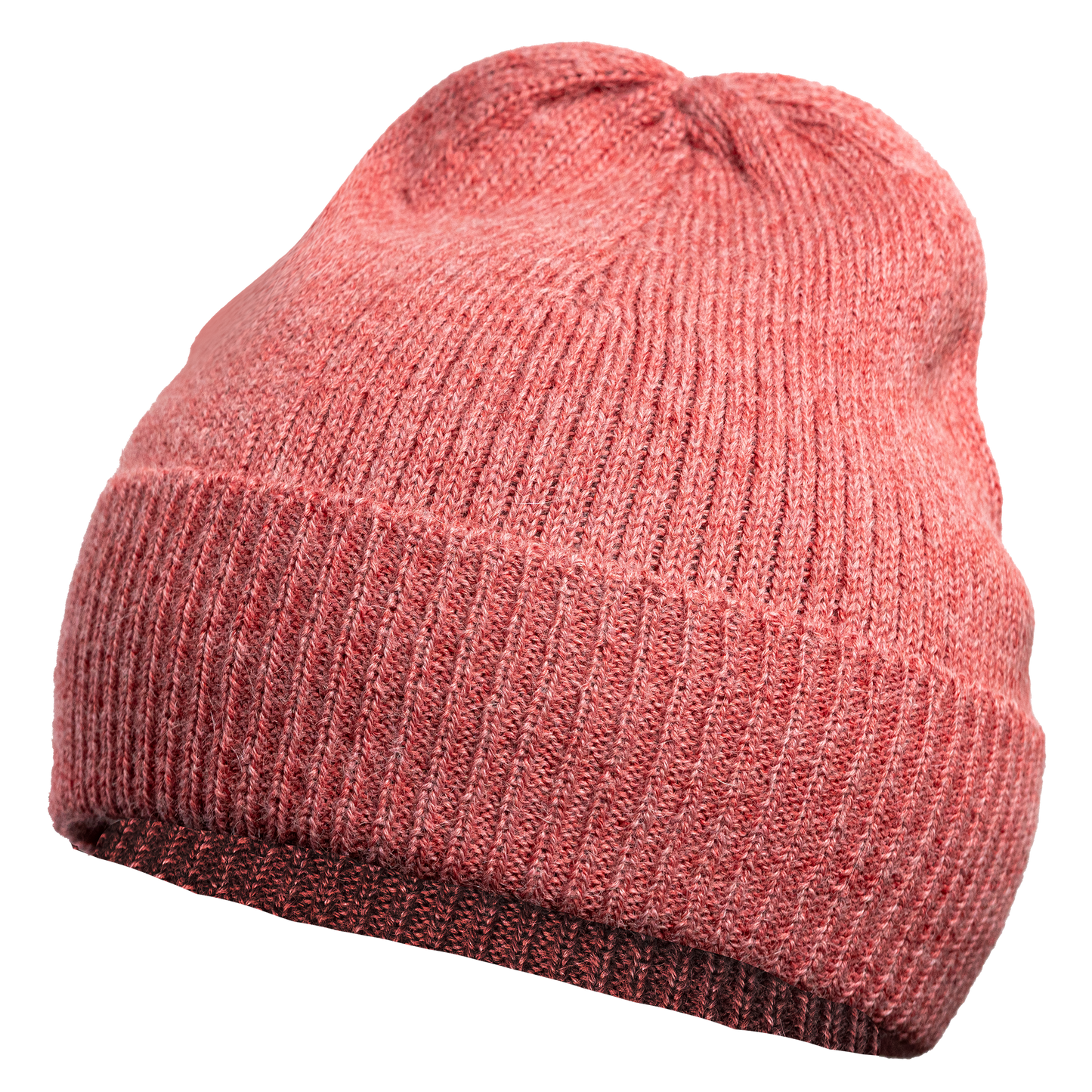 Mütze aus 100 % Baby-Alpakawolle - Korallenrot