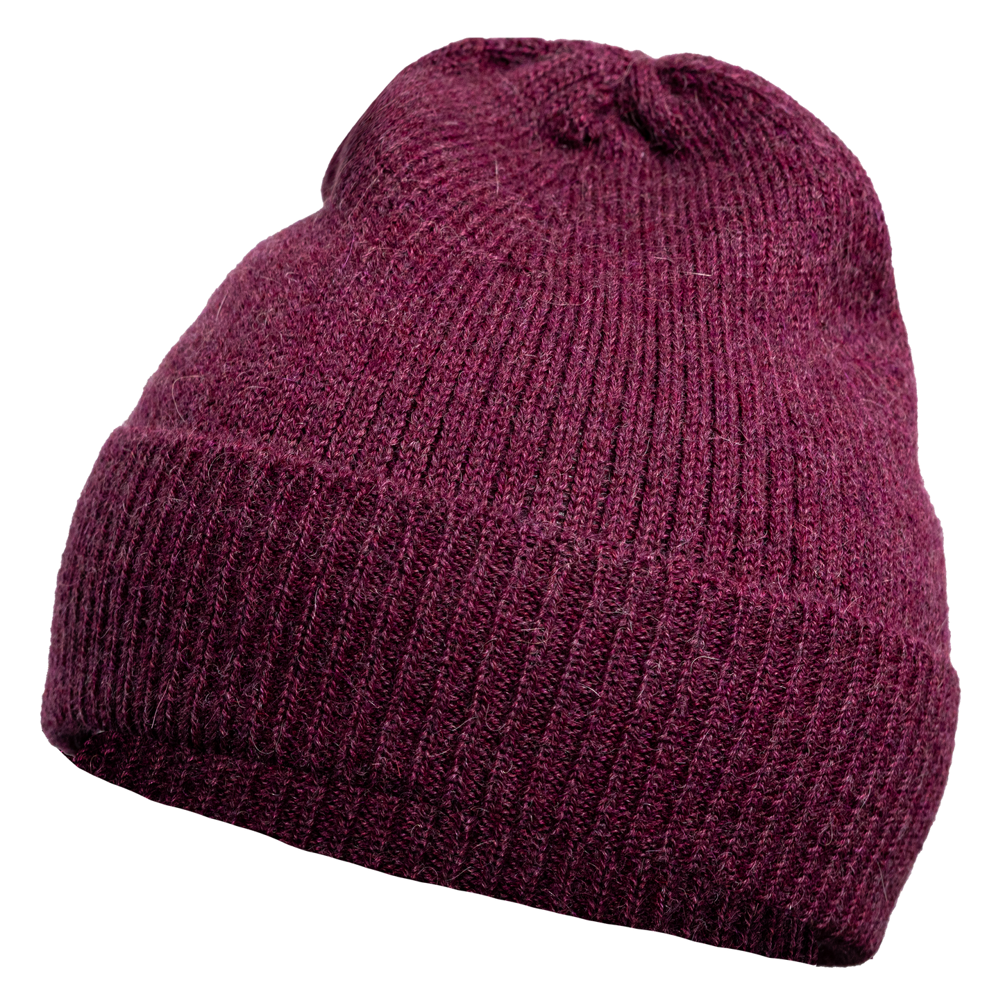 Mütze aus 100 % Baby-Alpakawolle - Weinrot