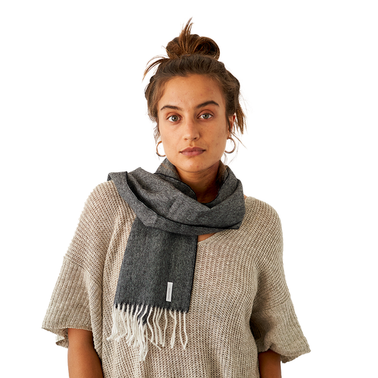 Schal aus 100 % Baby-Alpakawolle – Anthrazit