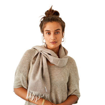 Schal aus 100 % Baby-Alpakawolle – Beige