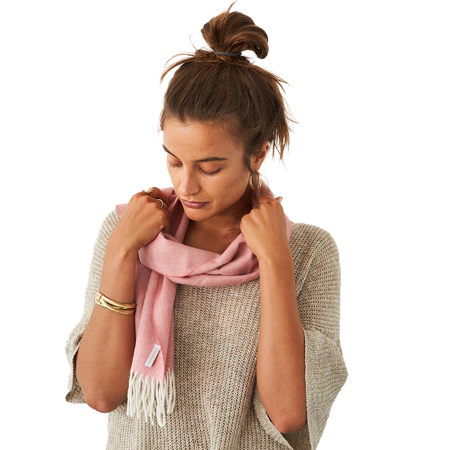 Schal aus 100 % Baby-Alpakawolle – Rosa