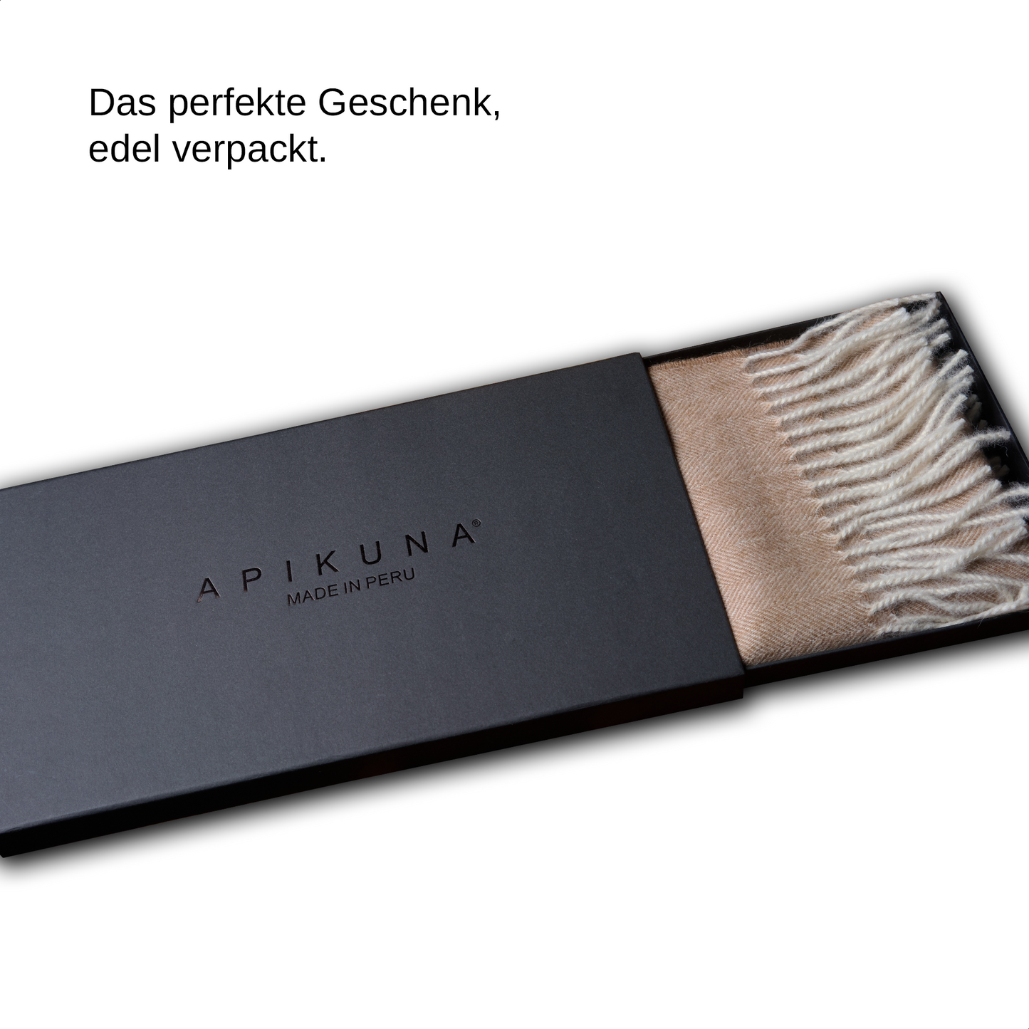 Schal aus 100 % Baby-Alpakawolle – Camel