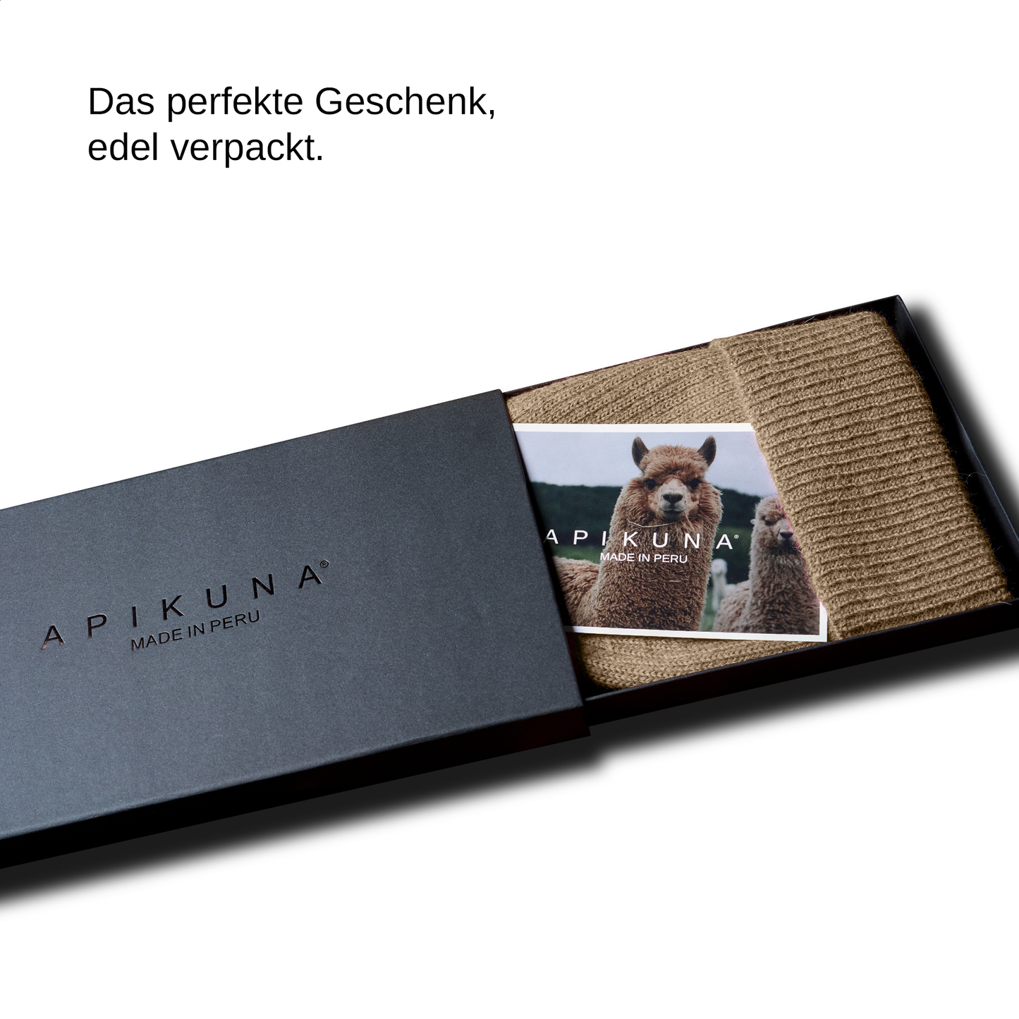 Mütze aus 100 % Baby-Alpakawolle - Braun