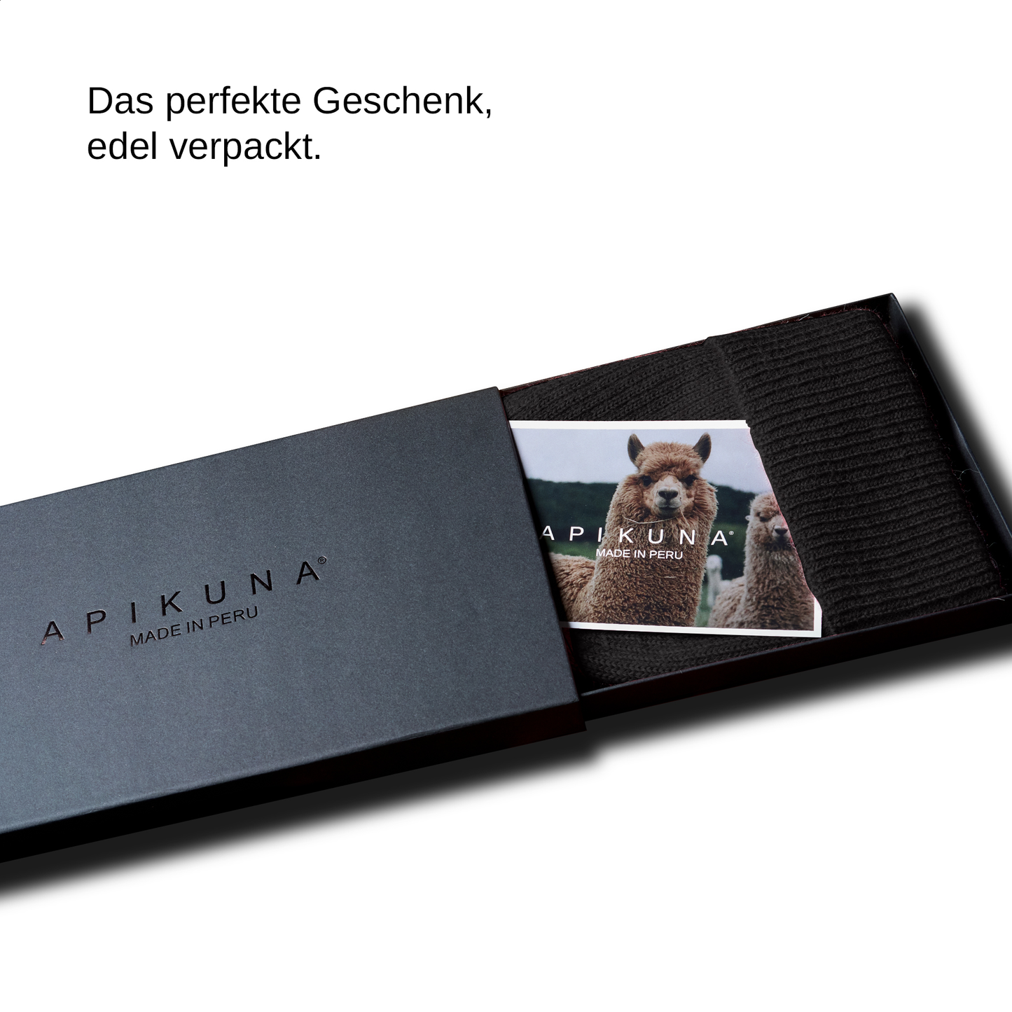 Mütze aus 100 % Baby-Alpakawolle - Schwarz