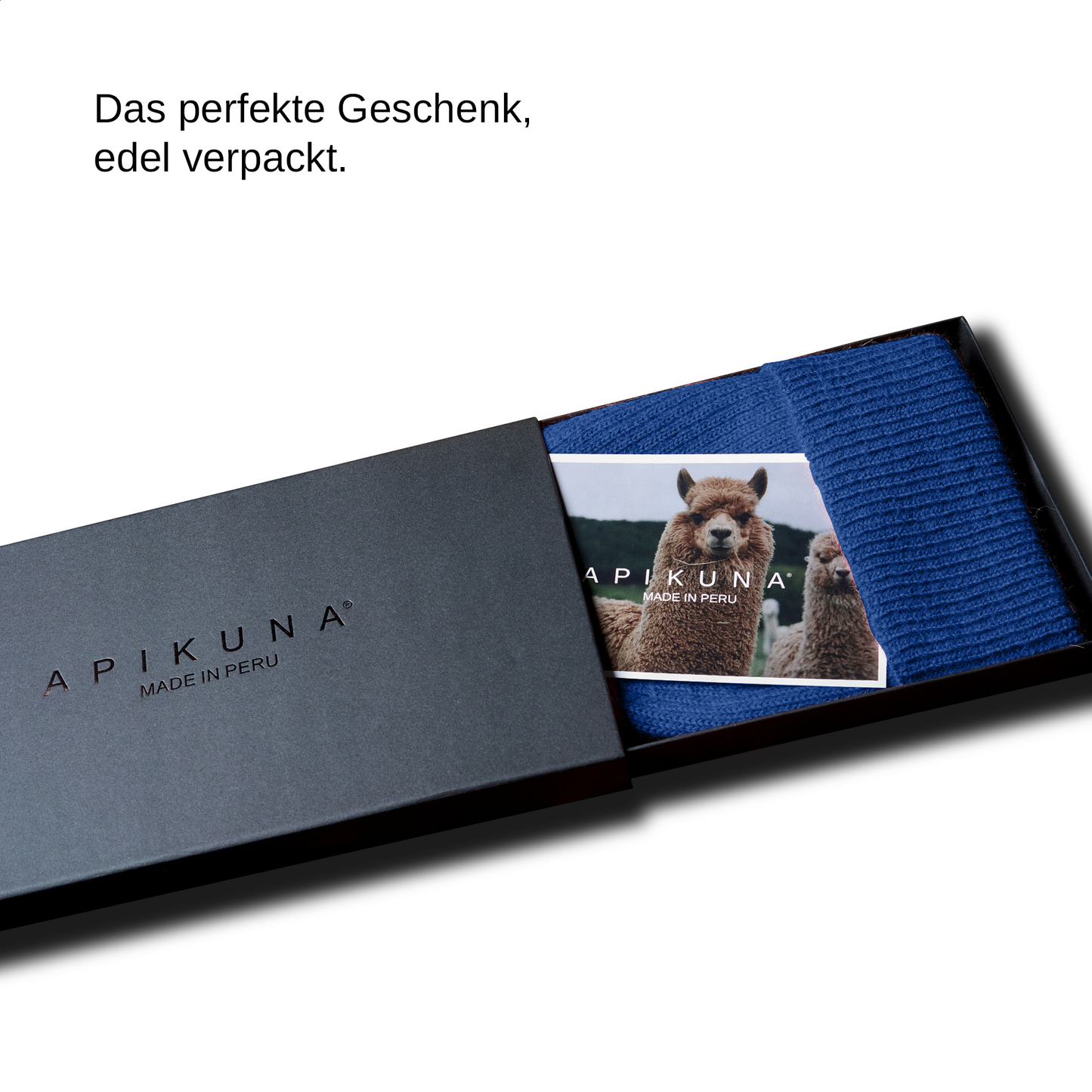 Mütze aus 100 % Baby-Alpakawolle - Blau