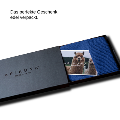 Mütze aus 100 % Baby-Alpakawolle - Blau