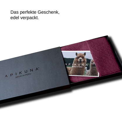 Mütze aus 100 % Baby-Alpakawolle - Weinrot