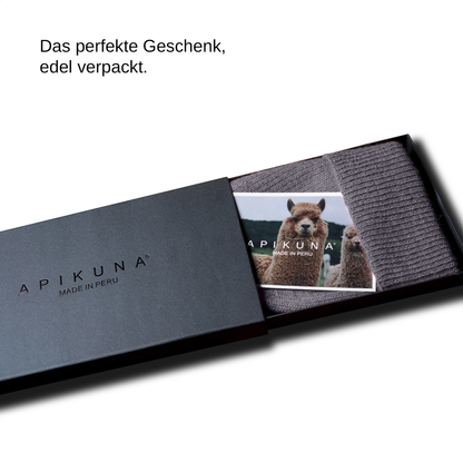 Mütze aus 100 % Baby-Alpakawolle - Grau