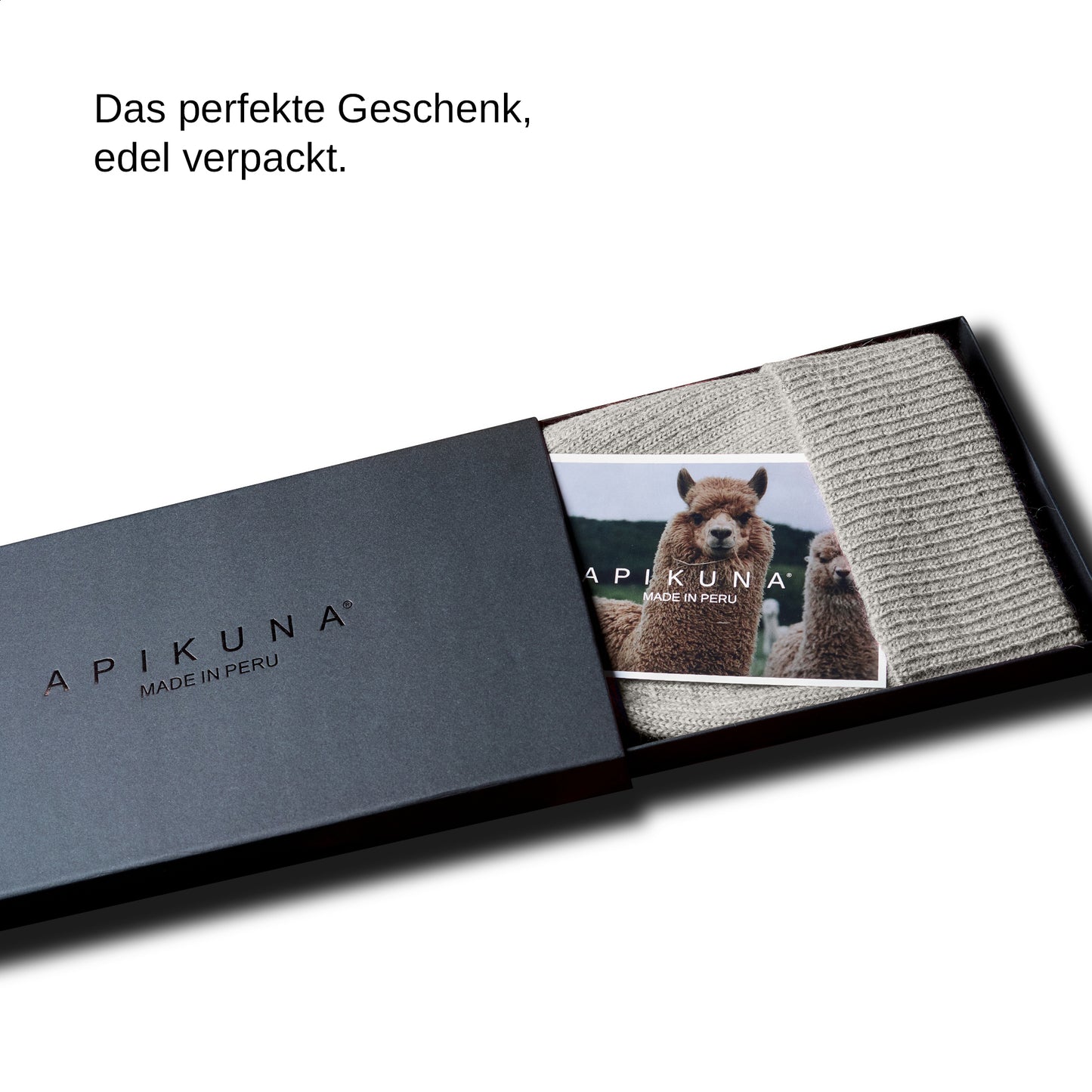 Mütze aus 100 % Baby-Alpakawolle - Hellgrau